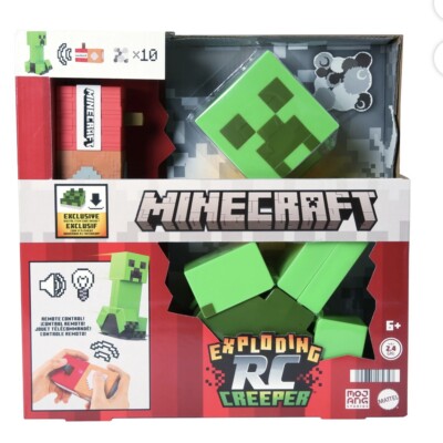 Mattel Minecraft Exploding RC Creeper with Lights, Sounds & 10 Explosion Effects