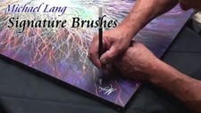 Brushes Set of 3 Lettering Calligraphy Signature Detail M. Lang custom shaft