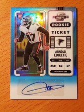 2022 Contenders Optic Teal Prizm #145 Arnold Ebiketie Rookie Auto #'d 27/99