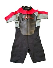Full Throttle Adult Unisex Shorty Wetsuit Black Red Grey Short Sleeve Size L