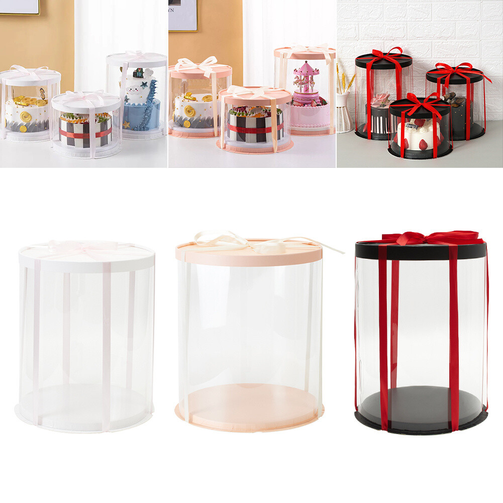 30cm Clear Rose Teddy Bear Packaging Box PVC Transparent Gift Cake Boxes For Wedding Anniversary Birthday Baby Shower Supplies