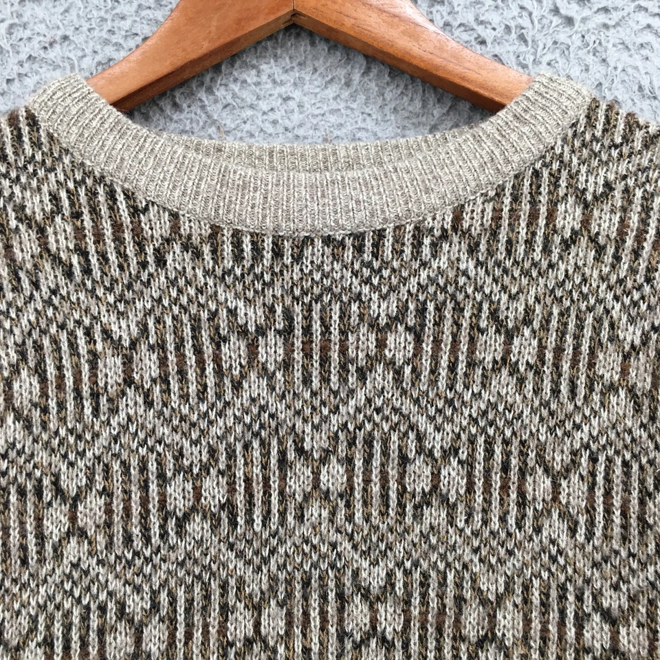 Suéter Towncraft Para Hombres L Marrón Acrílico Cuello Redondo Manga Larga Pullover Informal Foto 4 de 4