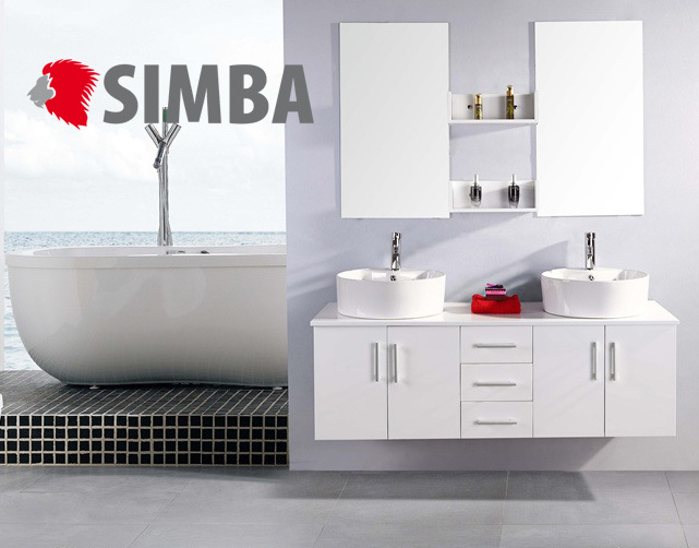 MOBILE BAGNO ARREDO BAGNO COMPLETO 150 CM LAVABO RUBINETTI INCLUSI NUOVO BIANCO