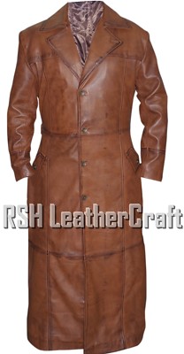 Nightmare Batman V Superman Dawn of Justice Distressed Brown Leather Long Coat