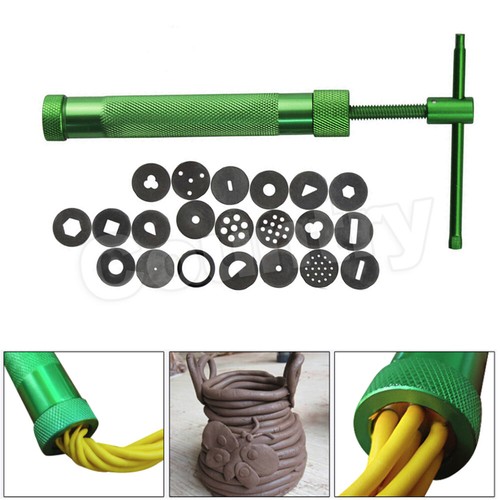 Polymer Clay Gun Extruder Sculpey Sculpting Tool w/ 20 Discs Cake Tool Craft New - Picture 8 of 9