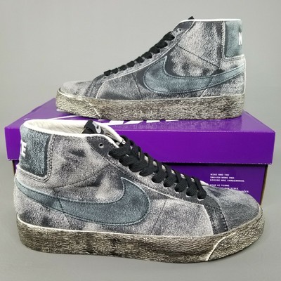 Nike Sb Zoom Blazer Mid Prm Faded Black Skate Shoes Mens Size 8 5 Da19 001 Ebay
