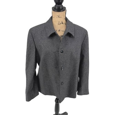 Austin Reed Dark Gray Wool Blend Blazer Jacket 16WP Plus Size Career Classic