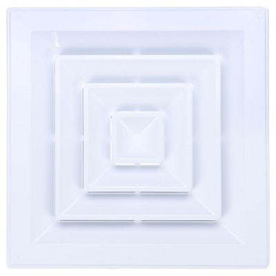 Air Vent Cover 14 x 14 Inch with Square to Round Transition, White