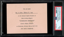 COMMAND DECISION / 1949 National Capital Premiere Movie Ticket Clark Gable PSA 7