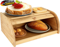 Brotkasten Holz, BrotkäSten Aus Bambus, 40 X 27 X 16,5 Cm, Brotbox Aus Holz Mit