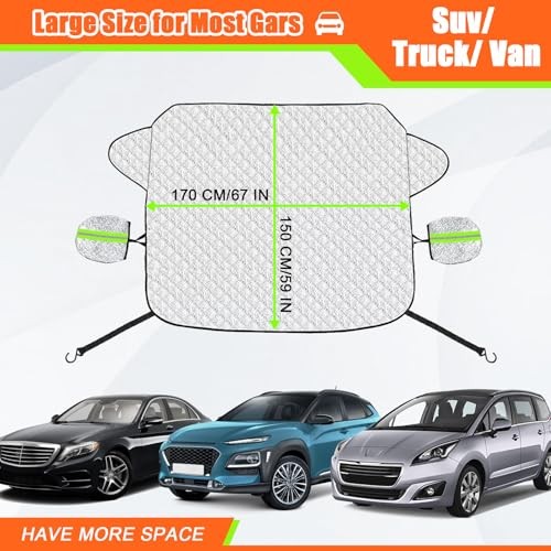 Car Windshield Cover for Ice and Snow - Magnetic Car Windshield Snow Cover,  - Picture 4 of 7