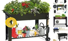 Large Planter Raised Beds with Legs Outdoor Metal Large garden bed with whells