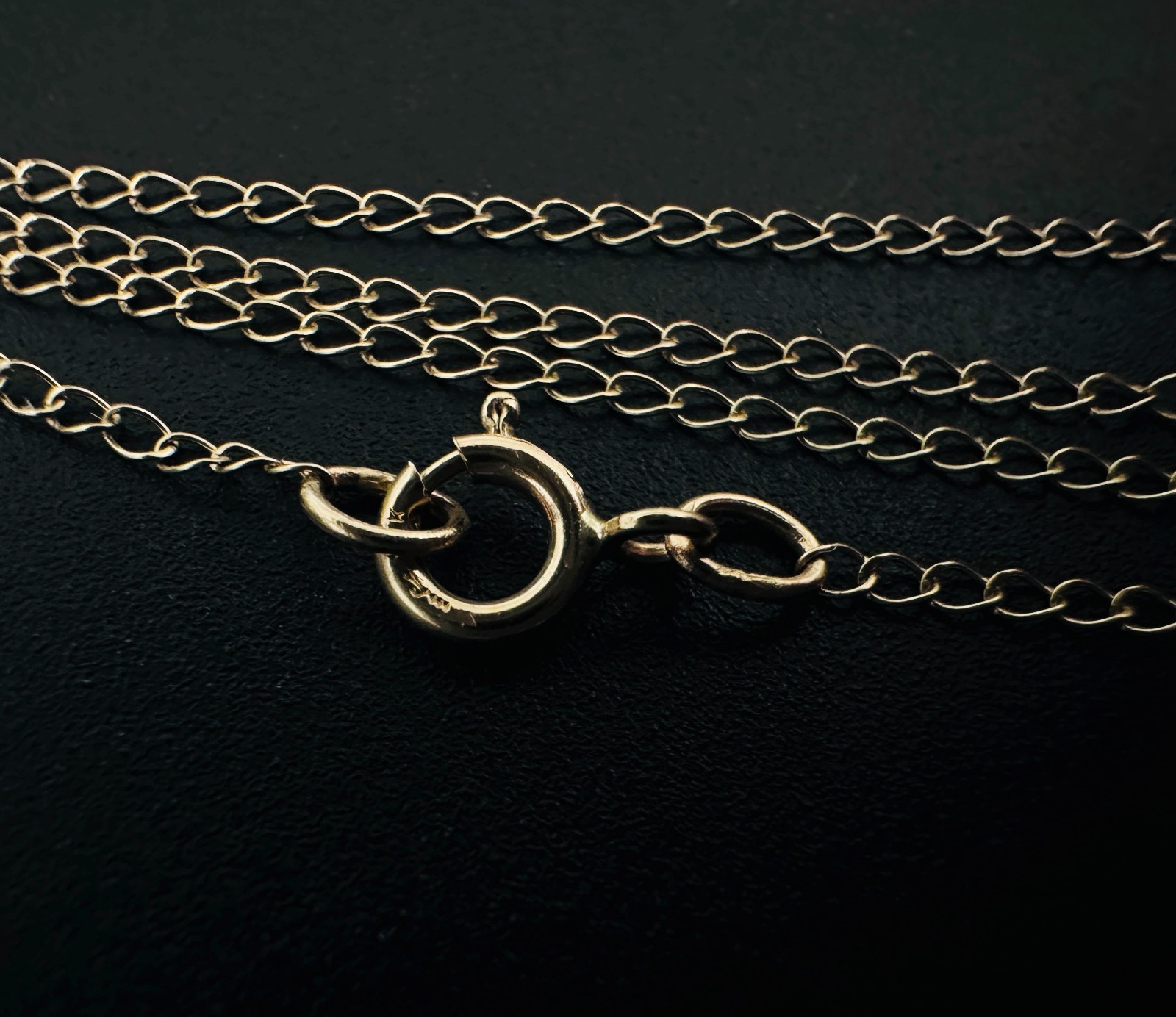 Estate Solid 10K Yellow Gold Thin Cable Link Chai… - image 6