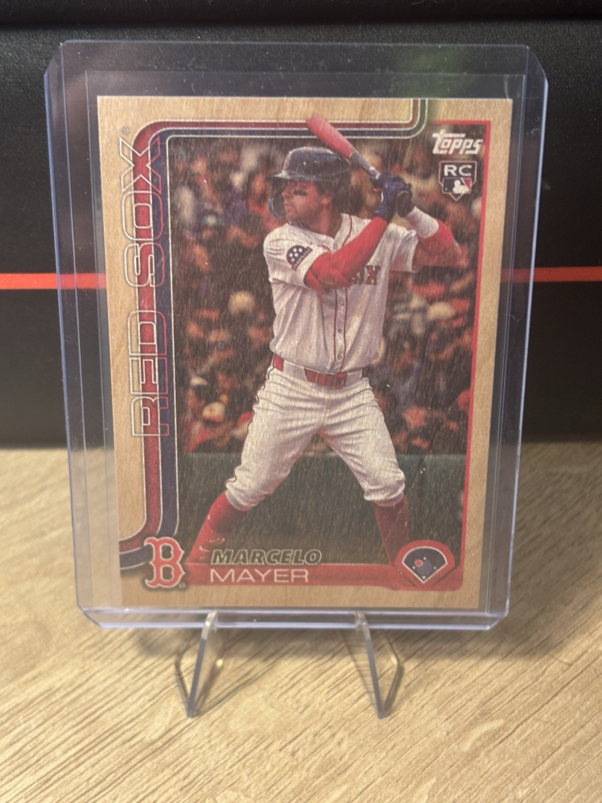 2025 Topps Update Series 105 Marcelo Mayer (RC) Wood Grain SSP /25