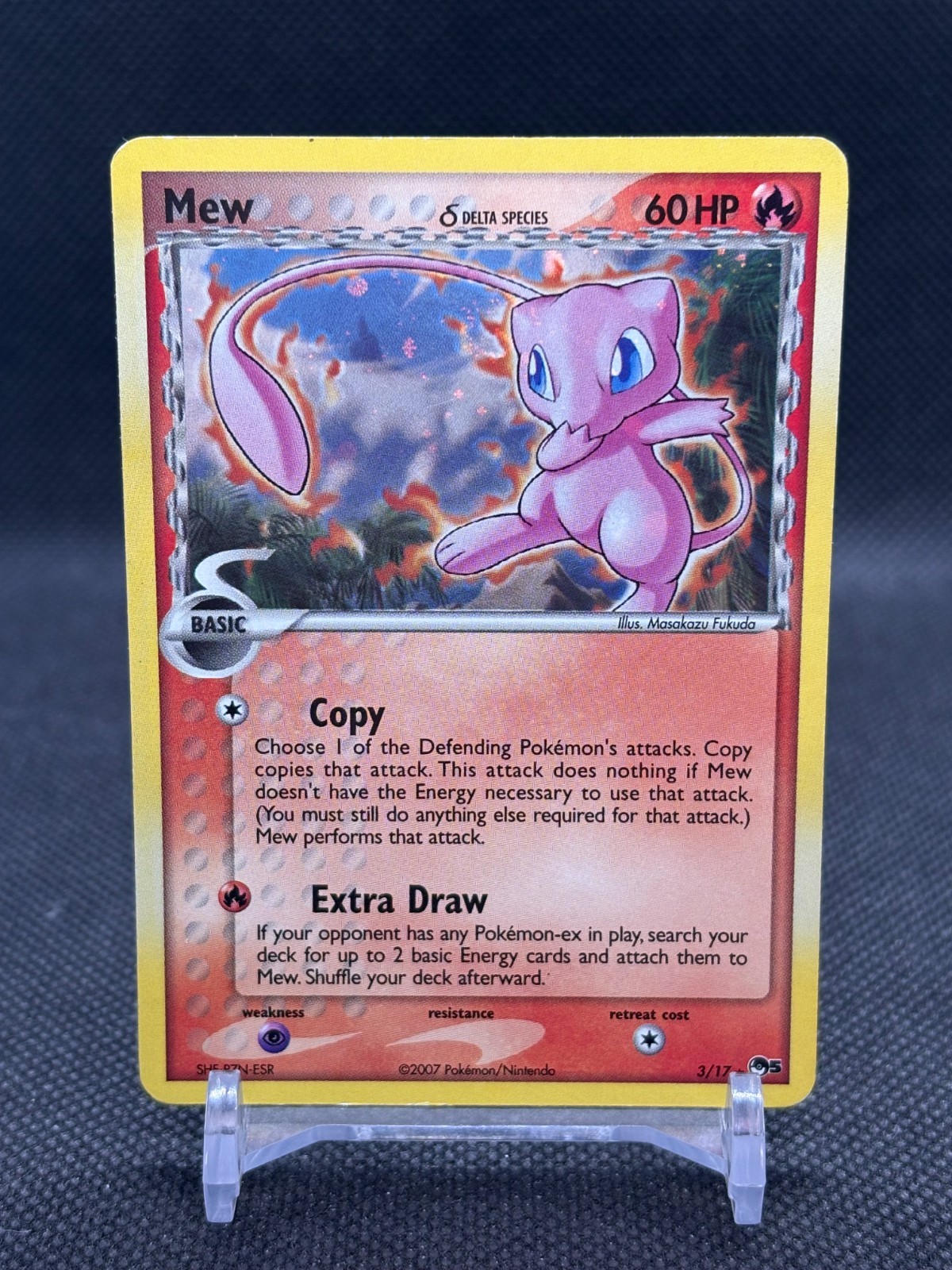 Mew 2007 Holo Pop Series 5 ERROR 3/17 Upside Down Back LP
