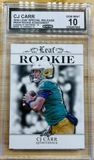 2024 Leaf Special Release Rookie CJ Carr #RA-09 Graded 10 Gem Mint Notre Dame