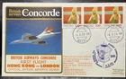 Concorde First Flight Cover Hong Kong - London 1985 With COA