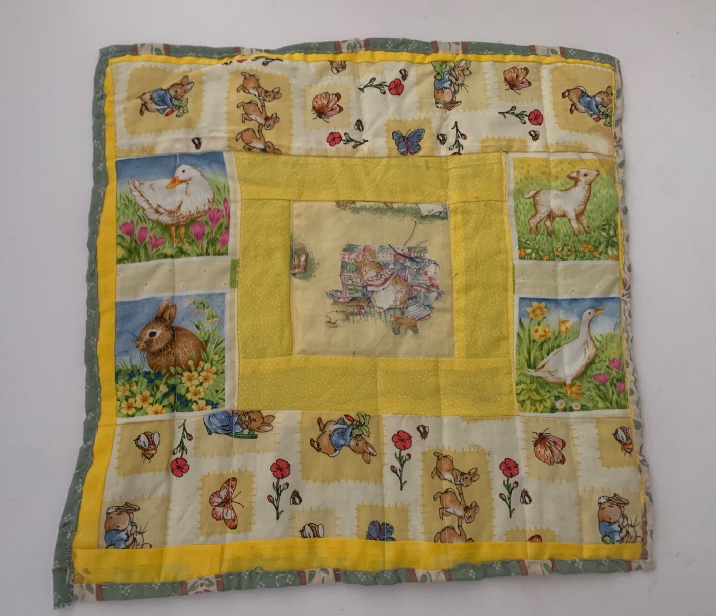 Handmade Patchwork Doll Quilt for Baby Doll 14&rdquo; X 14&rdquo; Bu