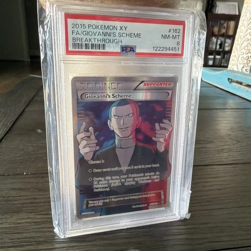 2015 PSA 8 Giovanni's Scheme 162 Pokemon Xy Breakthrough 🔥