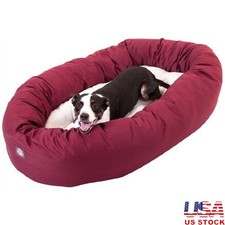 Dog Bed Bolster Style Poly Cotton Water Resistant Machine Washable Comfort New