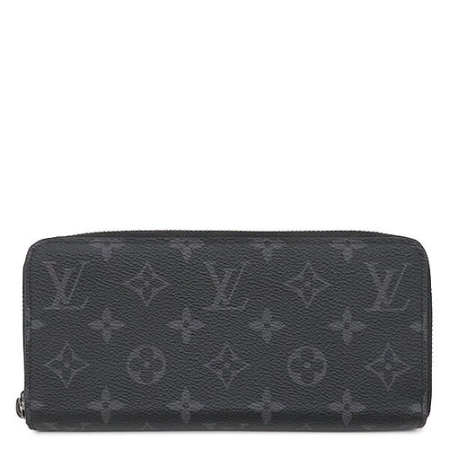 Louis Vuitton Monogram Eclipse Zippy Wallet Horizontal Black M11611 RFID 92080