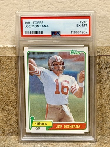 1981 Topps Football #216 Joe Montana RC Rookie 49ERS Hall of Fame - NICE  PSA 6