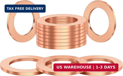 #ad 20Pcs M12 x 1.75 Oil Drain Plug Red Copper Crush Washers Coolant Seal Ring Gas $23.98