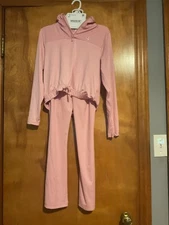 RBX 2 Piece Rose Blush Quarter Zip Pullover & Leggings Active Set Size M (10/12)