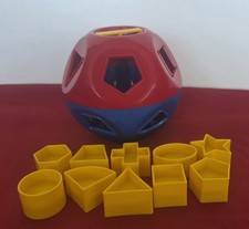 Tupper Toys Shape O Ball Sorter Red Blue with Complete Set of 10 Shapes