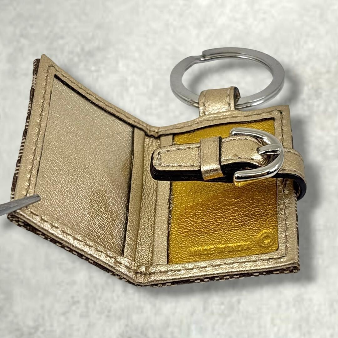 COACH Picture Frame Charm Keychain Signature Canvas G… - Gem