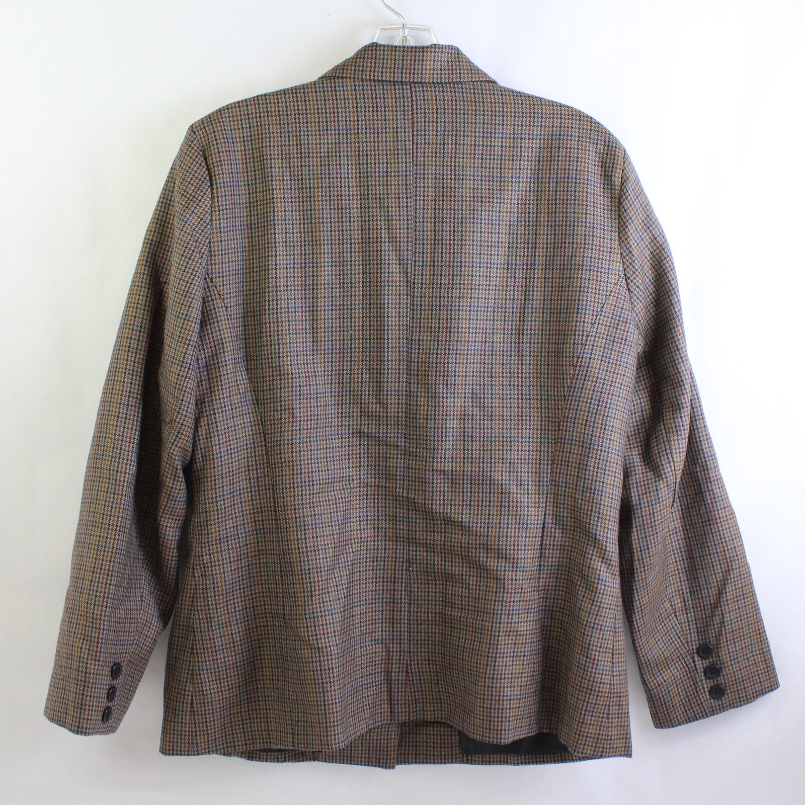 Halston Brown Multicolor Houndstooth Pattern Wool… - image 2