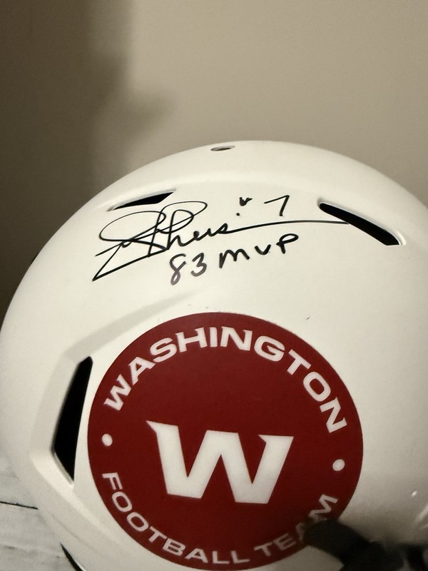 Joe Theismann 83 MVP Washington  Full Size Authentic Autographed Helmet Beckett 