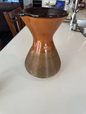 MCM Mid Century Modern Ceramic Baldelli Drip Coffee Carafe Fits Chemex Brown