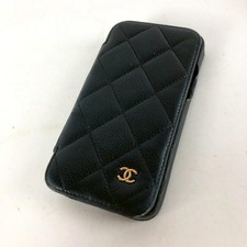 CHANEL Matelasse Custodia iPhone, Nera, Accessorio USATO dal Giappone
