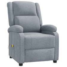 vidaXL Massage Chair Light Gray Fabric 100 Polyester , Foam, Metal, Wood
