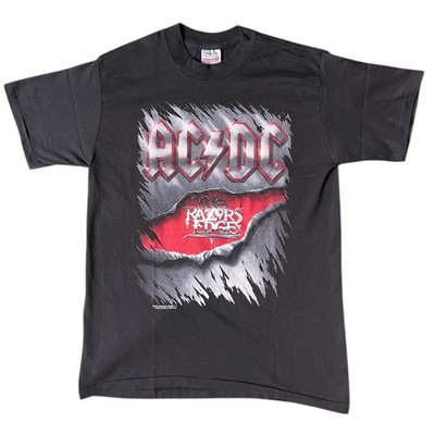Vintage 90s AC/DC The Razors Edge Tour Rock Band T-Shirt Size Large