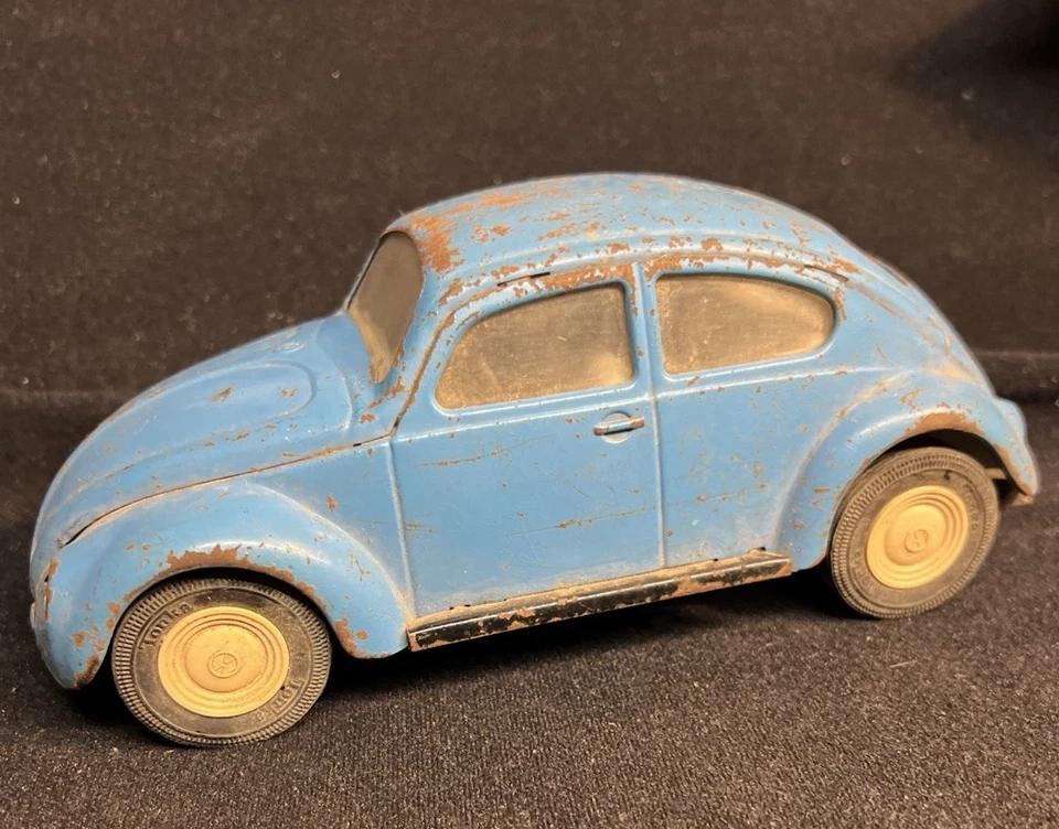 Винтажный металлический прессованный металлический синий жук Volkswagen VW Beetle 1960-х Tonka 52680 8,5 дюйма - Изображение 2 из 4