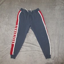 Y2K Abercrombie Fitch Sweatpants Jogger Men's Small A F Fleece Blue Spellout