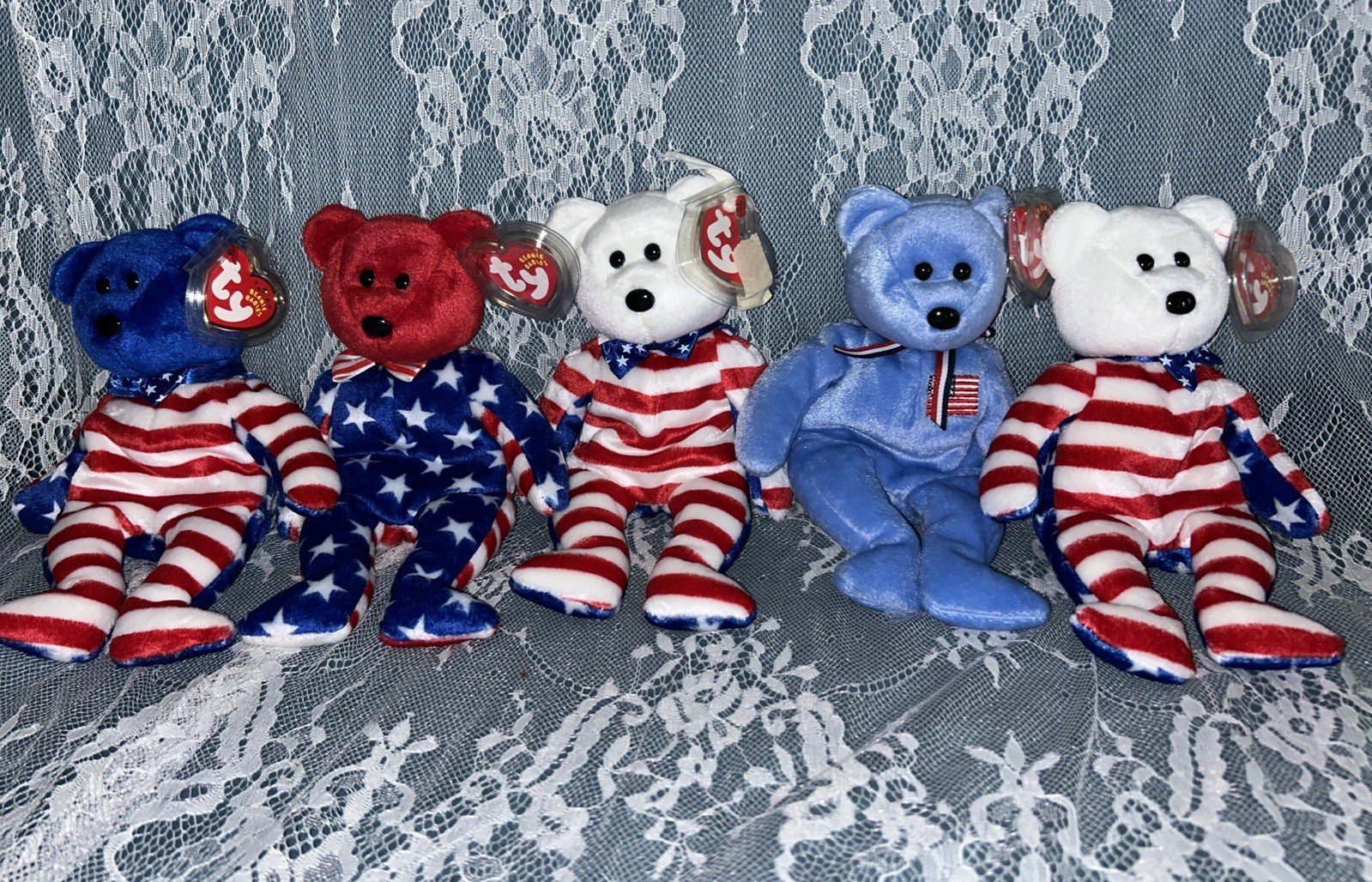Ty Beanie Babies America and Liberty Lot of 5 Mint with Tags