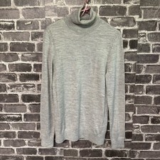 NWT Express mock neck turtleneck sweater gray merino wool blend XS XSMALL