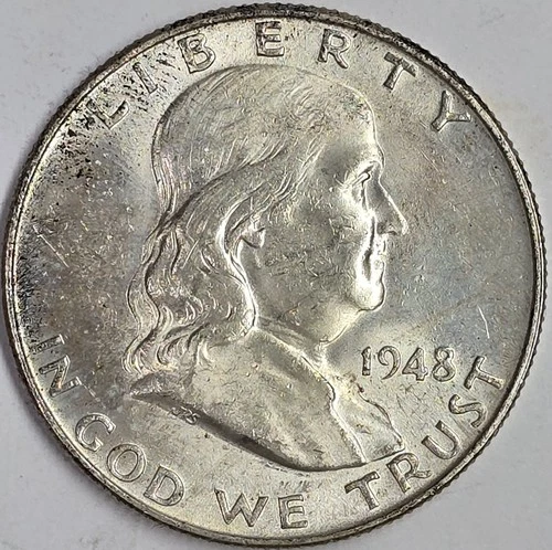 1948 90% Silver Franklin Half Dollar UNC