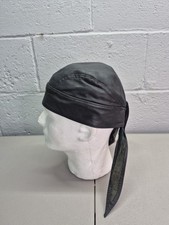 Vintage Leather Harley Davidson Skull Cap/DuRag, Biker Bandana Made In USA