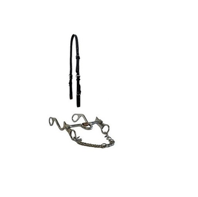 #ad #ad Horse Bit 5quot; Mullen Mouth SS amp; Black Leather Paso Fino Style Headstall $54.00