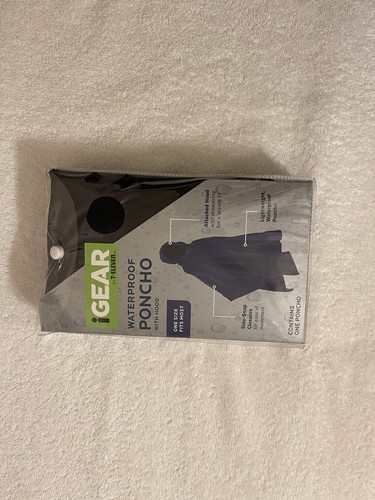 IGear Waterproof Poncho/Hood- Unisex-one Size- Black-New - Picture 2 of 3