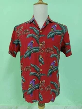 Vintage Paradise Found Hawaiian Shirt Parrot Aloha 80s Magnum PI Style S