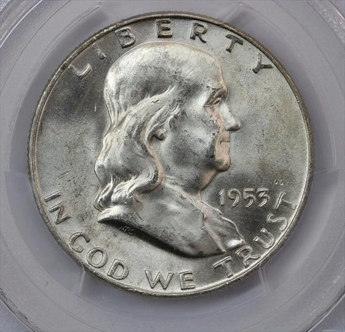 1953-D Franklin Half Dollar PCGS MS64FBL