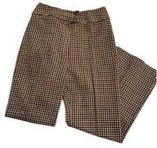 Vintage 1970s Polyester Houndstooth Disco Slacks Women Small Bell Bottoms Sears