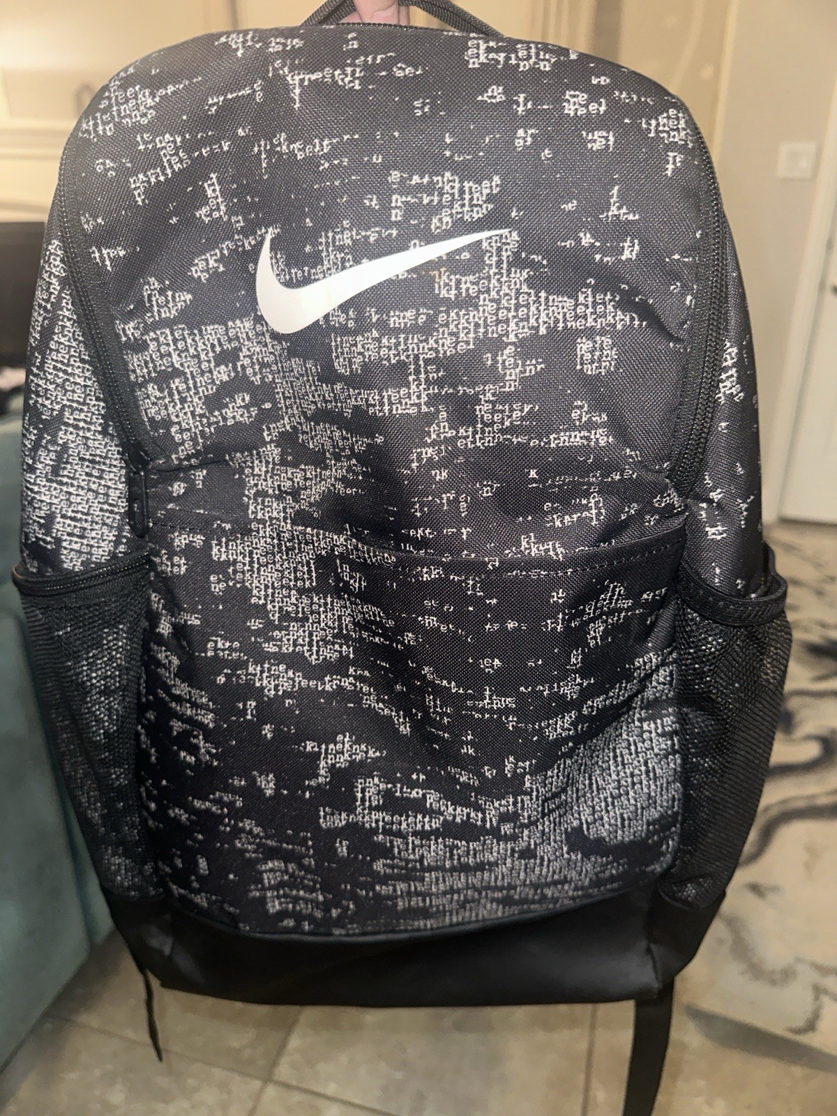 Nike Brasilia Training Mesh Backpack - Black Letter Camo Print - CT4593 NWOT
