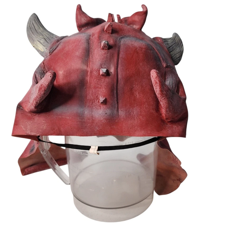 Skull Warriors The Red Dragon Latex Mask Devil Horns 1996 Rubie's Costume Co. - Image 3 of 4