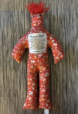 Red Floral Cloth “DAMMIT!” Doll 12”
